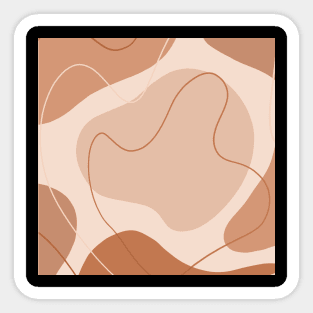 Brown and Beige Neutral Color Geometric Art Shapes and Lines Sticker